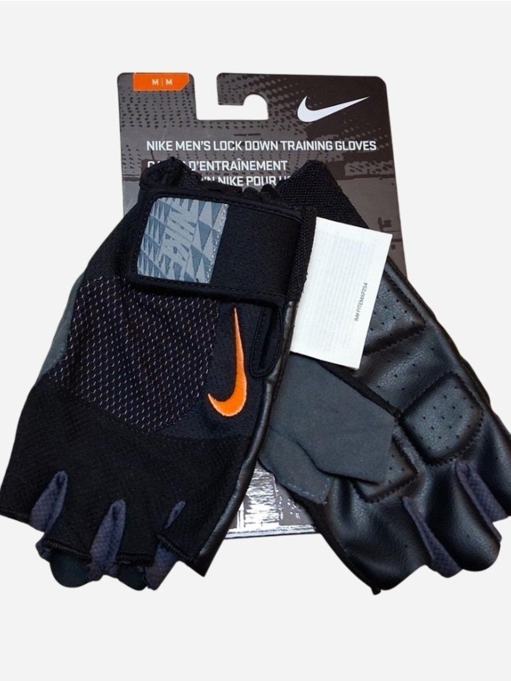 Nike Men’s Black & Orange Lock Down Training Gloves NEW